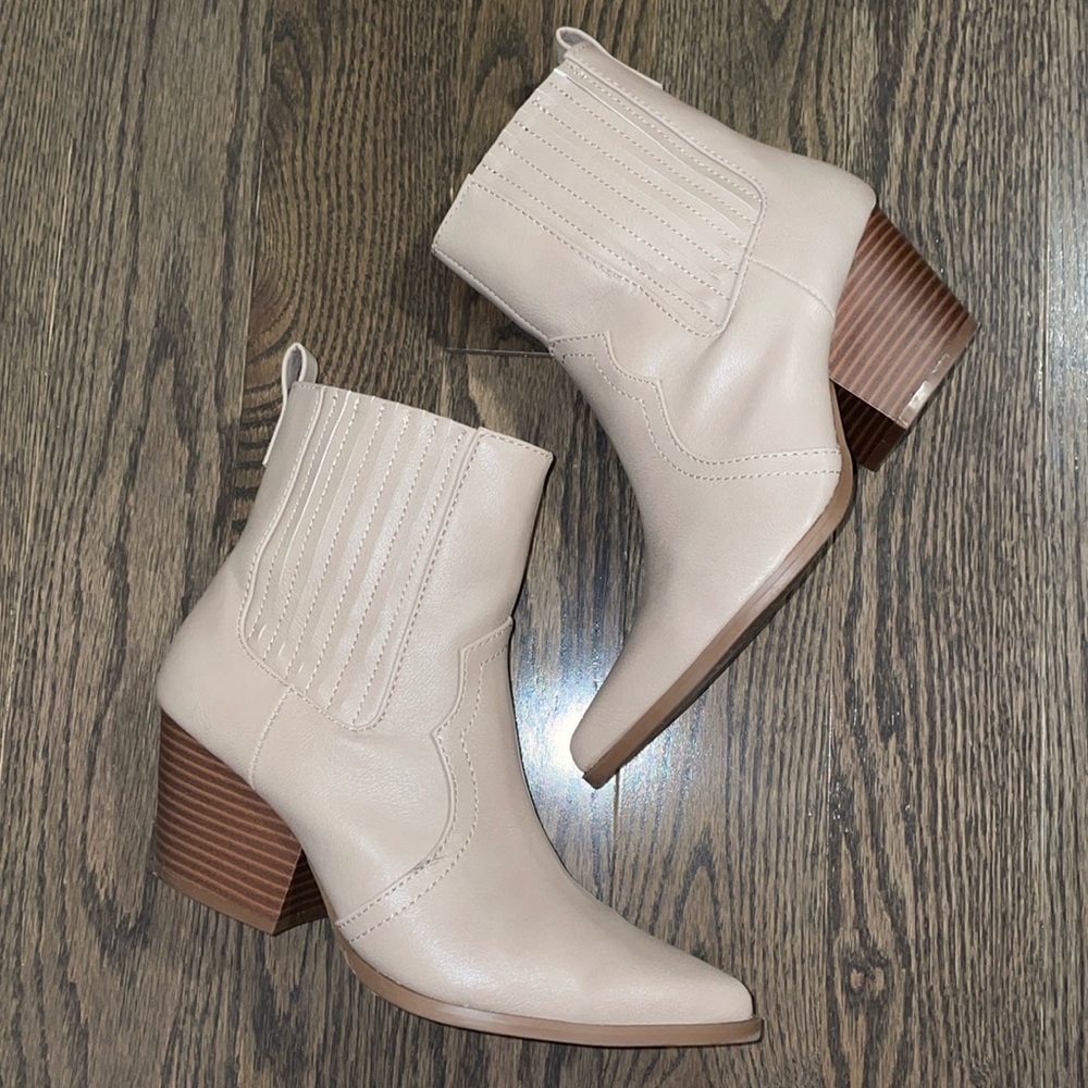 Stylish Staple Faux Leather Block Heel Booties
